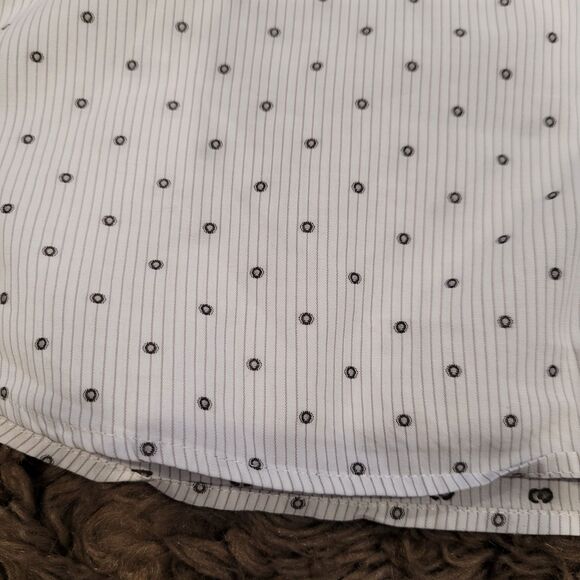 Ted Baker Endurance Men's Shirt 15. 32/33 White Black Flip Cuff Button Up Preppy - Picture 2 of 6